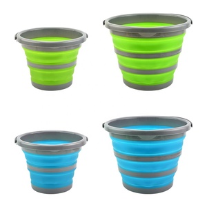 Seau pliable en PP vert portable <span class=keywords><strong>avec</strong></span> <span class=keywords><strong>brosse</strong></span> de <span class=keywords><strong>lavage</strong></span> pour <span class=keywords><strong>voiture</strong></span>, usage artistique, pêche en extérieur et ménage - Product Image 5