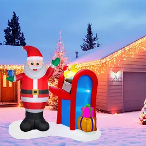 Adornos navidad 2023 크리스마스 풍선 natale 장식 큰 산타 클로스 사서함 Inflatables 야외 마당 장식