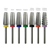 HYTOOS forets à ongles coniques avec coupe 5 en 1 fraise à ongles en carbure pour manucure ongles accessoires enlever l'outil de gel