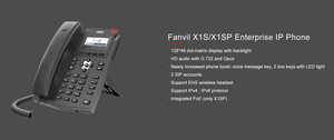 Téléphone IP de bureau Fanvil X1E d'entrée de gamme en stock, 2 lignes SIP, écran LCD 128x48, voix HD, 10/100 Mbps pour bureaux et PME - Product Image 6
