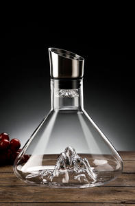 Décanteur à vin créatif en verre transparent, style européen, luxe léger, effet cascade, type iceberg, pour la maison, avec filtre à vin rapide. - Product Image 2