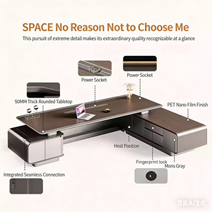 Escritorio Ejecutivo de Lujo Modelo 2026, Conjunto de Escritorio y Silla de Oficina de Alta Gama, Estilo Minimalista - Product Image 3
