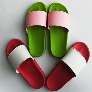 2021 Custom Blank Sublimation Screen Printing Lower Price Pvc <strong>Green</strong> Sandal <strong>Slides</strong> - Product Image 6