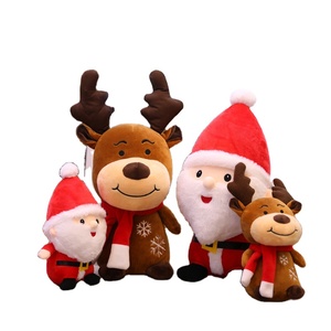 Yeni karikatür noel baba noel peluş bebek dolması Elk kardan adam hayvan şeklinde minder oyuncak ev dekor - Product Image 1