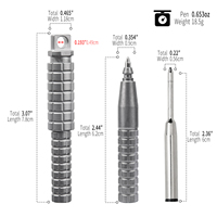 Stylo en titane format poche, robuste, en métal massif, stylo à bille pour écriture, instrument de papeterie avec clip pour un transport quotidien