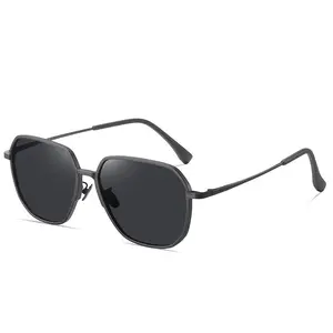 Produttore di occhiali da sole in titanio con lenti polarizzate in titanio occhiali da sole alla moda ovali da sole classici
