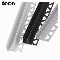 Profilé en F TOCO en alliage d'aluminium extrudé, canal encastré pour verre, idéal pour les parois de douche en verre sans cadre