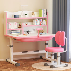Escritorio y Silla para Niños de Grado Comercial, Escritorio y Silla de Estudio para Sala de Estar, Fácil de Ordenar, Silla Infantil Ajustable - Product Image 1