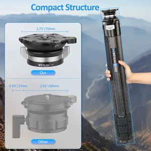 Lh6 san lấp mặt bằng cơ sở Tripod Head điều chỉnh leveler tấm phẳng weyllan lh6 Hợp kim nhôm Tripod đứng máy ảnh leveler max tải 15kg - Product Image 4