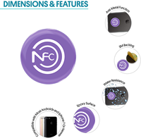 Impression de logo personnalisée Dia 25mm 30mm Tag NFC213 Tags de téléphone pour les réseaux sociaux Étiquettes NFC imperméables en époxy
