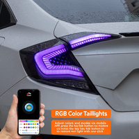 Feux arrière LED multicolores RVB avec effet ciel étoilé respirant et clignotants séquentiels pour Honda Civic 10e génération