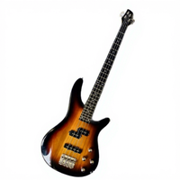 Guitare basse électrique 4 cordes, corps solide multicolore, basse pour débutants, pratique et performance, avec sac de transport