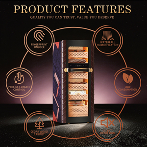 Modèle phare 2-en-1 : Humidor <span class=keywords><strong>à</strong></span> cigares et refroidisseur <span class=keywords><strong>à</strong></span> <span class=keywords><strong>vin</strong></span> combinés, intérieur en bois <span class=keywords><strong>de</strong></span> cèdre espagnol, armoire <span class=keywords><strong>à</strong></span> commande numérique pour maison <span class=keywords><strong>de</strong></span> luxe - Product Image 2
