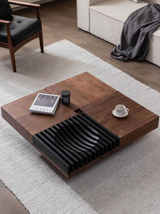 Tavolino da Caffè in Legno Massello di Noce Nero Nordamericano Stile Cinese, <span class=keywords><strong>Vintage</strong></span> con Vano Portaoggetti per <span class=keywords><strong>Soggiorno</strong></span> - Product Image 5