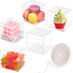 Faveur claire Cube <span class=keywords><strong>en</strong></span> plastique Transparent traiter les boîtes de ruban bonbons Goodie cadeau petite boîte d'emballage <span class=keywords><strong>en</strong></span> plastique de <span class=keywords><strong>bombe</strong></span> de cacao chaud individuel - Product Image 1