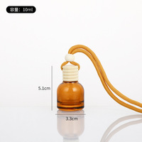 Moins cher prix 10ml suspendu verre voiture diffuseur de parfum bouteille pendentif rond voiture diffuseur bouteille parfum avec fils et bouchons