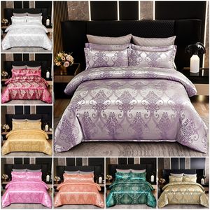 Parure de <span class=keywords><strong>lit</strong></span> 4 pièces en satin de soie jacquard vert, <span class=keywords><strong>prix</strong></span> d'usine, avec housse de couette et 4 taies d'oreiller, style turc, avec fermeture éclair - Product Image 2