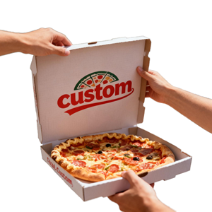 Caja de Pizza de Cartón Corrugado de Grado Alimenticio, Impresión Flexográfica, Biodegradable, Ecológica, Desechable, Embalaje para Llevar, Venta al por Mayor - Product Image 1