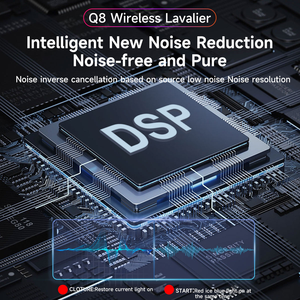 Q8 Microphone Lavalier sans fil Mini Microphone d'enregistrement Audio vidéo à réduction de bruit Portable pour téléphone <span class=keywords><strong>avec</strong></span> boîtier de charge - Product Image 2