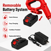 Débroussailleuse sans fil OEM à batterie lithium 21V, tondeuse à gazon électrique rechargeable, coupe-bordures portatif, mini débroussailleuse