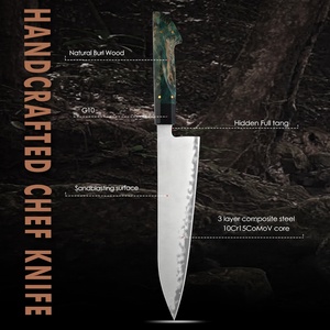 Dao bếp Nhật Bản VG10 cao cấp, cán gỗ khắc logo Amber, dành cho đầu bếp - Product Image 3