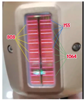 Pile de diodes laser 3D haute puissance 1200W 1500W / 3 longueurs d'onde 755 810 1064nm, 12 ou 15 barres, pour poignée Soprano
