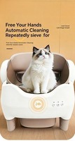Bac à litière pour chat intelligent, électrique, écologique, durable, extra large 76L, convient aux chats corpulents, commande à distance par application, fonction de démarrage automatique avec retard.
