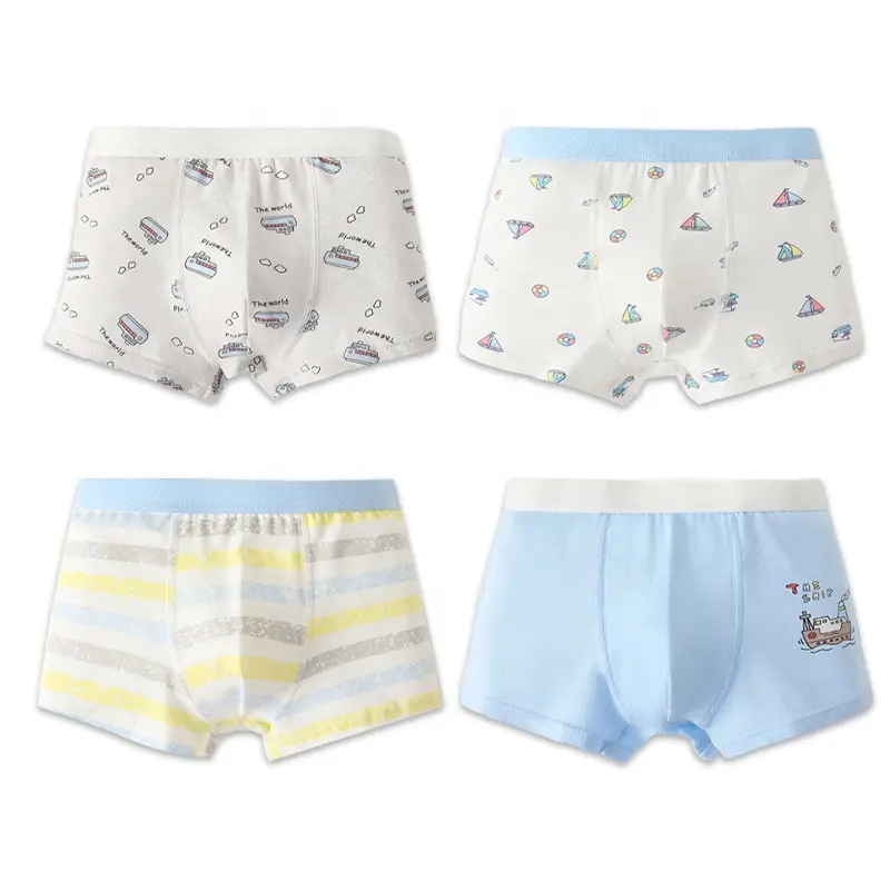 Cool Cool New Children Briefs Cartoon Print Underwear Algodão de alta qualidade Classe A para Crianças Meninos Quatro Angle Pants