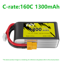 Batterie LiPo semi-solide haute performance HV 15,2V 1300mAh 160C 4S1P avec connecteur XT60 pour drones FPV, hélicoptères RC, bateaux CE UN38.3