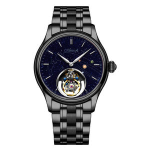 Acier Inoxydable 316L Verre Saphir 55 Heures Hangzhou Mécanique Movt Bleu Grès Étoiles Cadran Volant Tourbillon Montres AESOP - Product Image 4