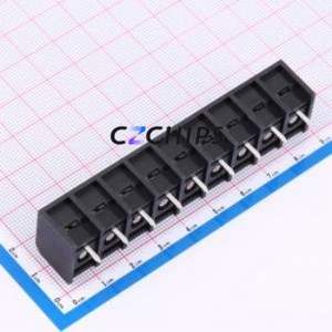 MXHB9500-9.5-09P-BK01-Cu-S-A Barrier Terminal Block Through hole,P=9.5mm Connector Three Sides 9.5mm 1x9P Straight Pin - Product Image 2