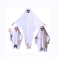 Costume de performance en polyester d'horreur Halloween transfrontalier Cosplay Party White Ghost Masquerade Cape adulte unisexe