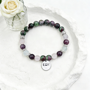 Natural <b>Healing</b> Crystal <b>Bracelet</b> Gemstone Beaded <b>Bracelets</b> with Silver Charm Gemstone Handmade Bohemian Jewelry Graduation Gift - Product Image 2