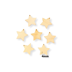 Accessorio in Legno a Forma di Stella ILAN 30mm 7 Pezzi per Decorazioni Artigianali - Product Image 1