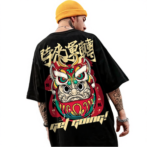 Camiseta de Hombre de Talla Grande, Económica, al Por Mayor, Holgada, con Estampado de Serigrafía, Tejido Ecológico, Estilo Hip Hop, Cuello Redondo - Product Image 4