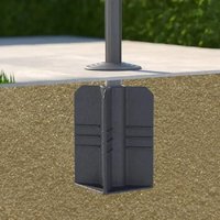 Base de parasol JH-Mech pour parasol déporté, revêtement en poudre noire, acier, base de parasol commercial encastrable