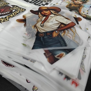 Tùy Chỉnh Thiết Kế Dtf Cowgirl Nhiệt Báo Chí Dán Cho T-Shirts Sẵn Sàng Để Báo Chí Pet Có Thể Giặt Bền Chuyển In Ấn Phim Hoạt Hình - Product Image 2
