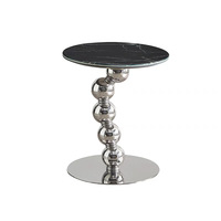 Table d'angle italienne de luxe minimaliste en pierre microcristalline Design simple et moderne en acier inoxydable pour café ou canapé Utilisation latérale