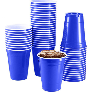 16oz blu monouso Drinkware per caffè birra Pong e succo personalizzato colorato per le occasioni Festive bicchieri di plastica per feste - Product Image 3