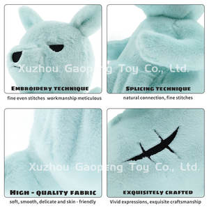 Canguro personalizado de felpa azul para bebé, con bolsa interior para bebés, juego de animales de peluche suaves para niña y niño - Product Image 3
