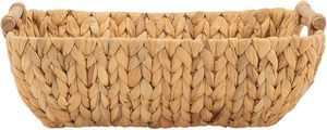 Hand Woven Small Circular Paper Rope Storage <b>Basket</b> with Wooden Handle Eco-Friendly Folding Design - Product Image 5