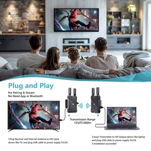 Kit d'extension sans fil longue portée 1080P avec transmetteur et récepteur sans fil 2,4 GHz/5 GHz et latence de 0,05 s et sortie en boucle - Product Image 3