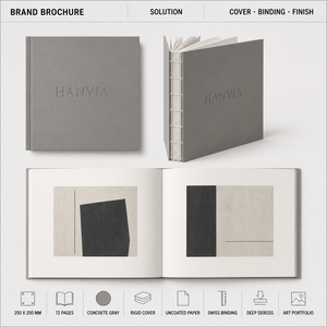 Portfolio Personalizzato per Esposizione Biennale d'Arte Contemporanea Mediorientale, <span class=keywords><strong>Libro</strong></span> d'Arte Minimalista con Copertina Rigida Quadrata e Texture in Cemento - Product Image 3