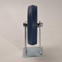 Roue en fonte robuste de 5 pouces avec revêtement en caoutchouc, 50 mm, 220 kg, résistante aux hautes températures, roulettes fixes industrielles