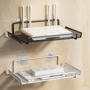 Router Storage Rack Wall Mounted 1 Tier Mesh Shelf For Tv Set Top Box And Router Organizing Holder With Easy Cleaning Feature - Product Image 1