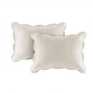 DB 3-Piece Reversible Quilt Set Geometric Floral Patterns Scalloped Edge Cotton <b>Polyester</b> <b>Filling</b> for Home Hotel Wedding Use - Product Image 5