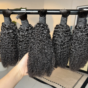 Extensions de cheveux humains afro crépus en vrac, cheveux indiens Remy, cheveux humains à tresser en vrac style bohème - Product Image 1