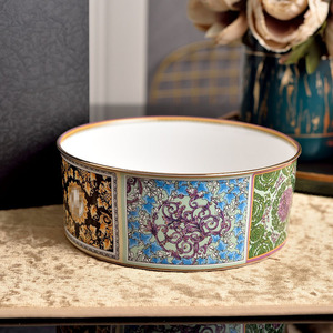 Luxury Baroque Floral Porcelain Bowl <b>Large</b> Gold Trim Ceramic Serving Bowl for Home Dinner Party Decor With <b>Gift</b> <b>Box</b> - Product Image 3