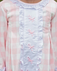 Cutie Monogram Pink Plaid Ruffles Pañal Set Custom Lovely Match Girls Dress Cotton Kids Girls Outfit Sets - Product Image 4