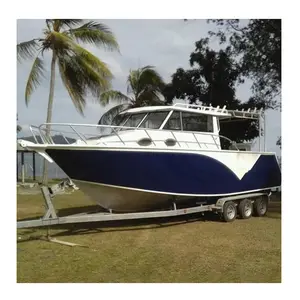 Barco luxuoso de 9m com motor, estilo de vida de pesca, iate, barco com motor externo